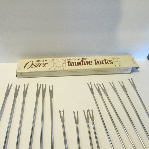 lot of vintage Oster Fondue forks 2 sizes color dot - Picture 5 of 5